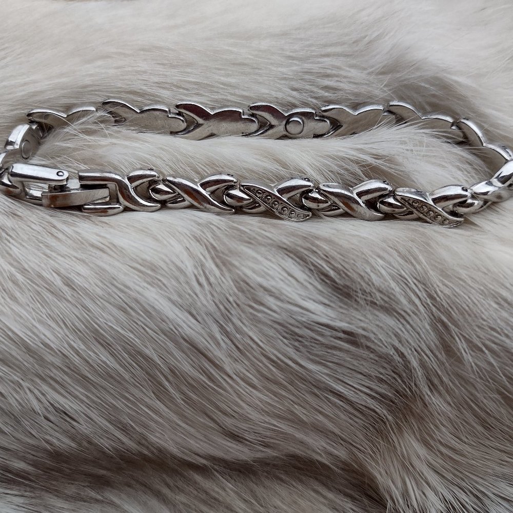 Silver stone bracelet